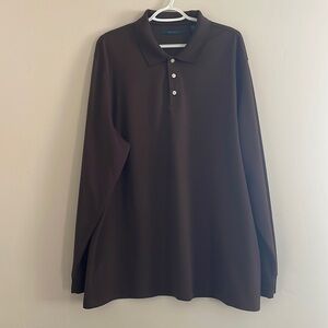 Perry ellis brown long sleeve shirt XXL
